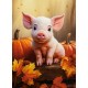 Cute Fall Piglet