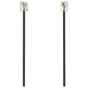 Hama 201139 Phone Cable RJ11 Plug to RJ11 Plug Black 10m