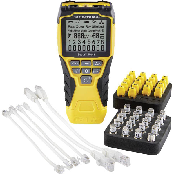 Klein Tools VDV501853 Scout Pro 3 Network Cable Tester Kit Illumin...