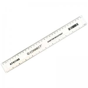 Q-Connect Ruler Shatterproof 300mm Clear Inches on one side and cmmm