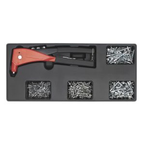 Sealey TBT15 Tool Tray with Riveter and 400 Assorted Rivet Set