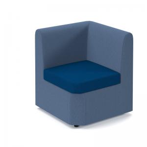 Alto modular reception seating corner unit - maturity blue seat with