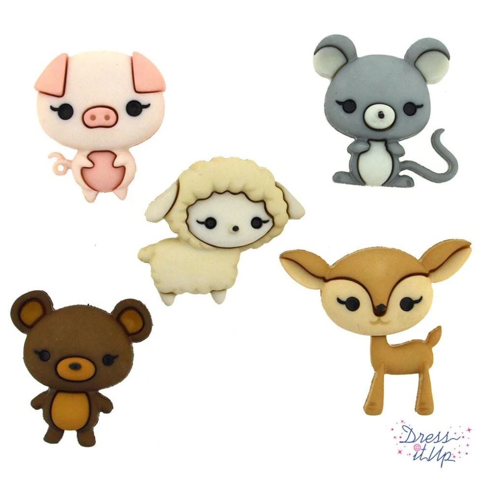 Dress It Up Animal Cuties Buttons