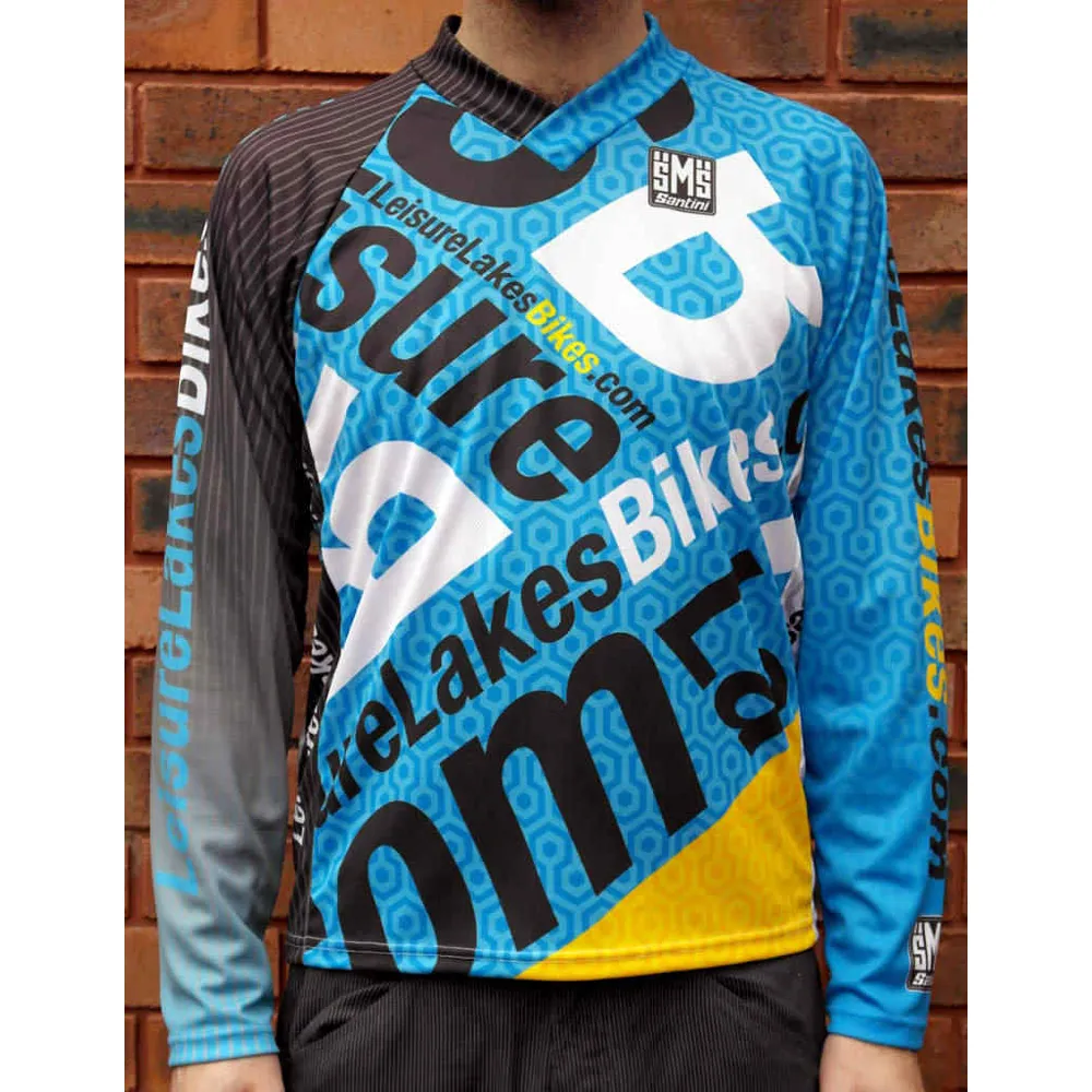 Santini Leisure Lakes Bikes Team FR LS MTB Jersey Blue