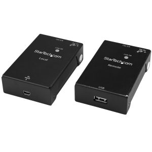 StarTech.com USB 2.0 Extender over Cat5e/Cat6 Cable (RJ45) - Up to 165ft (50m) - High Speed USB Port Extender Adapter Kit - Powered - USB - Metal