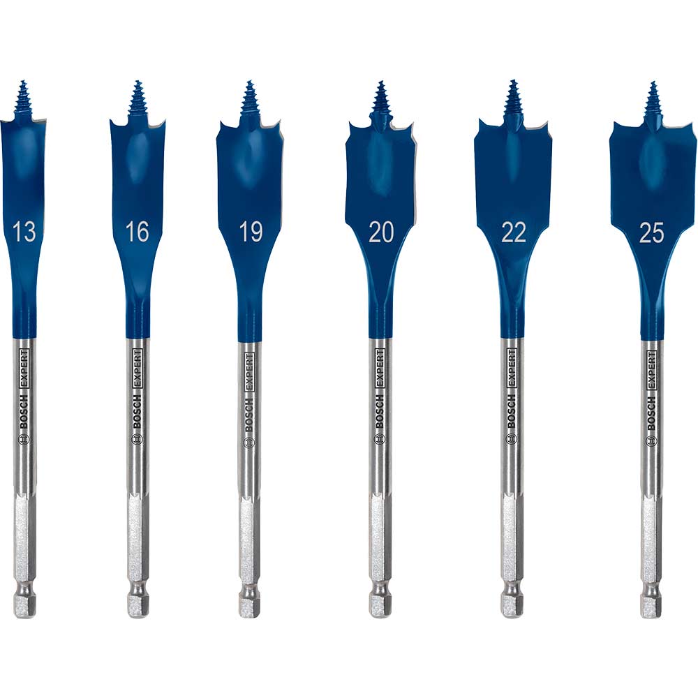 Bosch EXPERT 6 Piece Self Cut Speed Wood Flat Bit Set