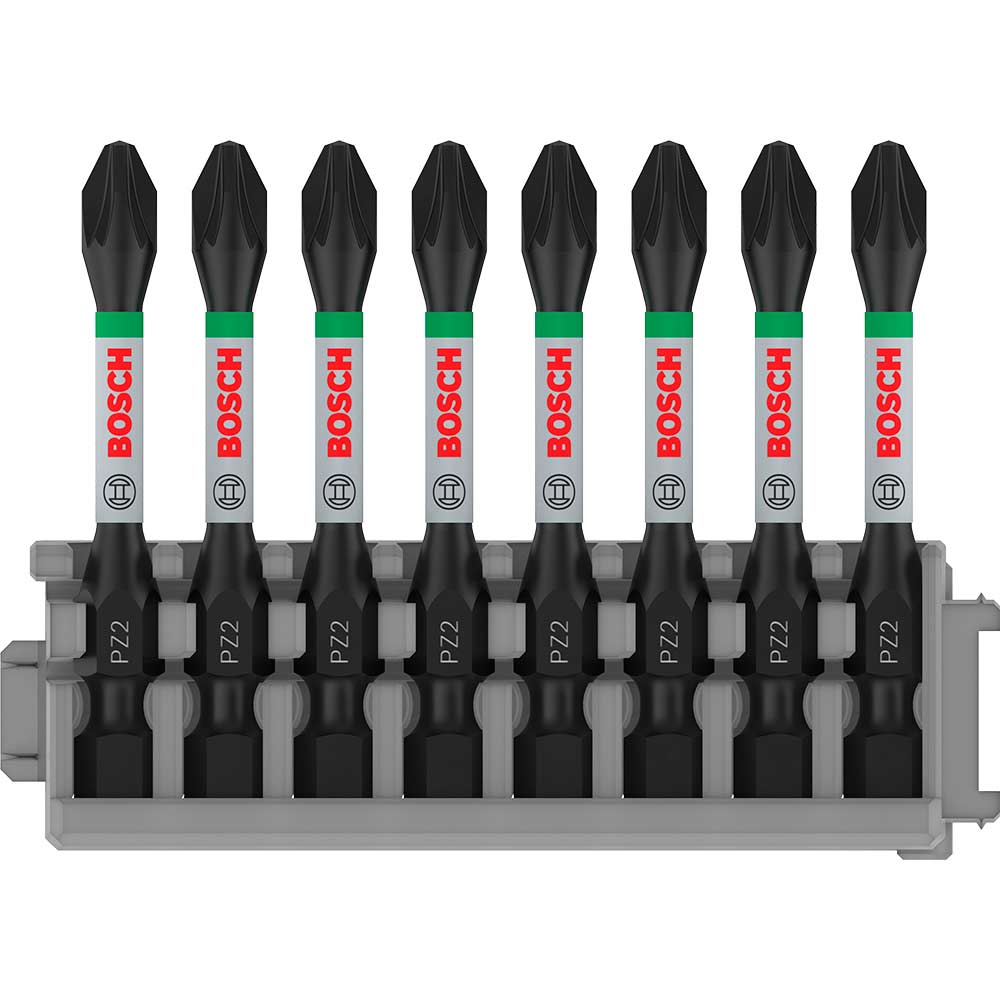 Bosch PRO 8 Piece Impact Control Pozi PZ2 Screwdriver Bit Set