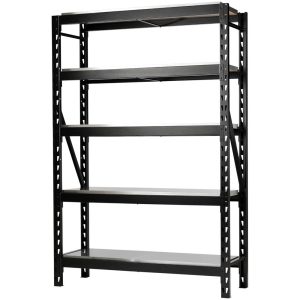 Bunker 22 Piece Modular 5 Tier Stainless Steel Shelf Racking Unit Black