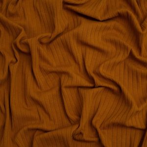Minerva Core Range Baby Soft Cotton Rib Stretch Knit Fabric Copper