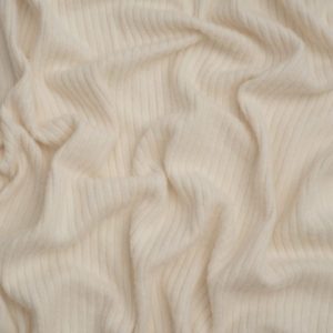 Minerva Core Range Brushed Texture Rib Stretch Knit Fabric Ivory