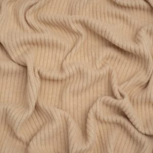 Minerva Core Range Brushed Texture Rib Stretch Knit Fabric Sand