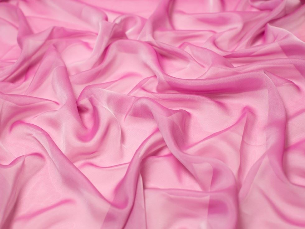 Minerva Core Range Cationic Sheer Chiffon Fabric Rose Pink