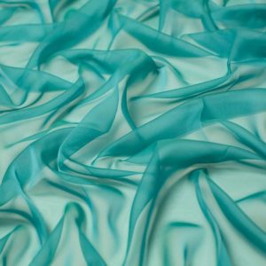 Minerva Core Range Cationic Sheer Chiffon Fabric Turquoise