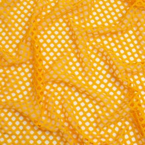 Minerva Core Range Chunky Fish Net Mesh Fabric Golden Yellow