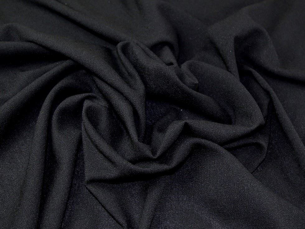 Minerva Core Range Coast Linen Look Textured Suiting Fabric Black