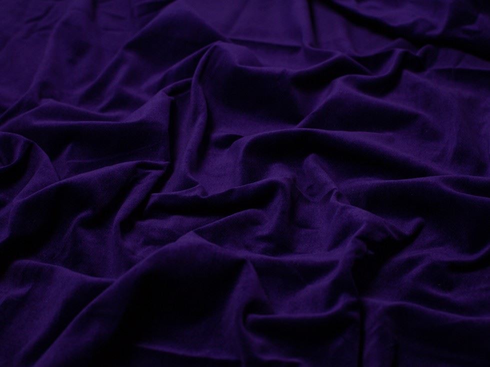 Minerva Core Range Cotton Velvet Fabric Purple