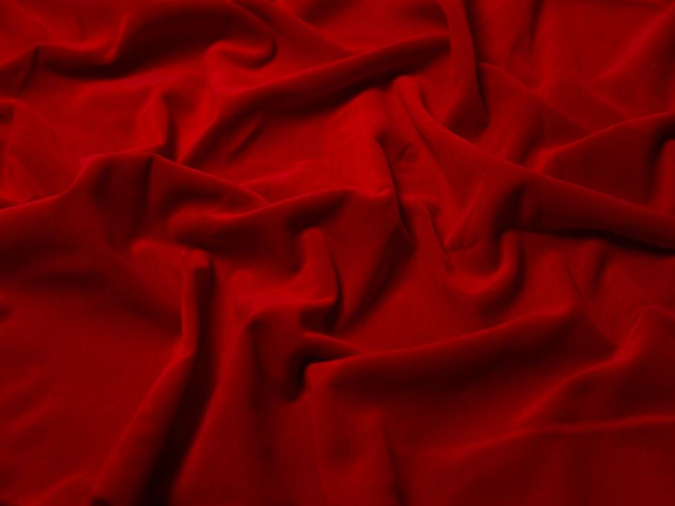 Minerva Core Range Cotton Velvet Fabric Red