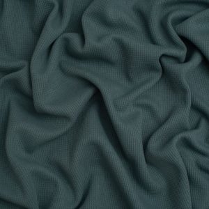 Minerva Core Range Mini Waffle Textured Stretch Knit Fabric Indigo Blue