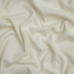 Minerva Core Range Mini Waffle Textured Stretch Knit Fabric Ivory