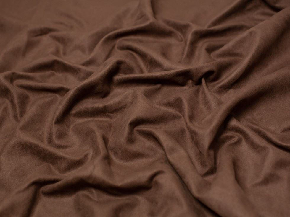 Minerva Core Range Soft Faux Suede Fabric Brown