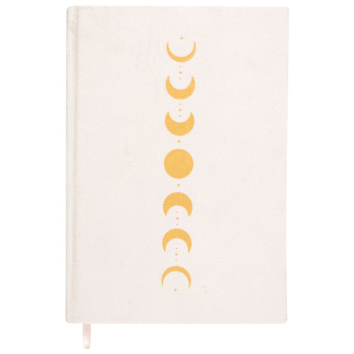 Moon Phase Velvet A5 Notebook - White
