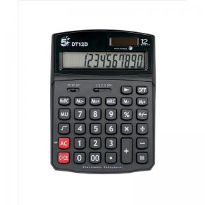Office Desktop Calculator 12 Digit 2x3 Key Memory BatterySolar Power