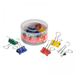Office Foldback Clips 19mm Assorted Colours Pack 12 925176