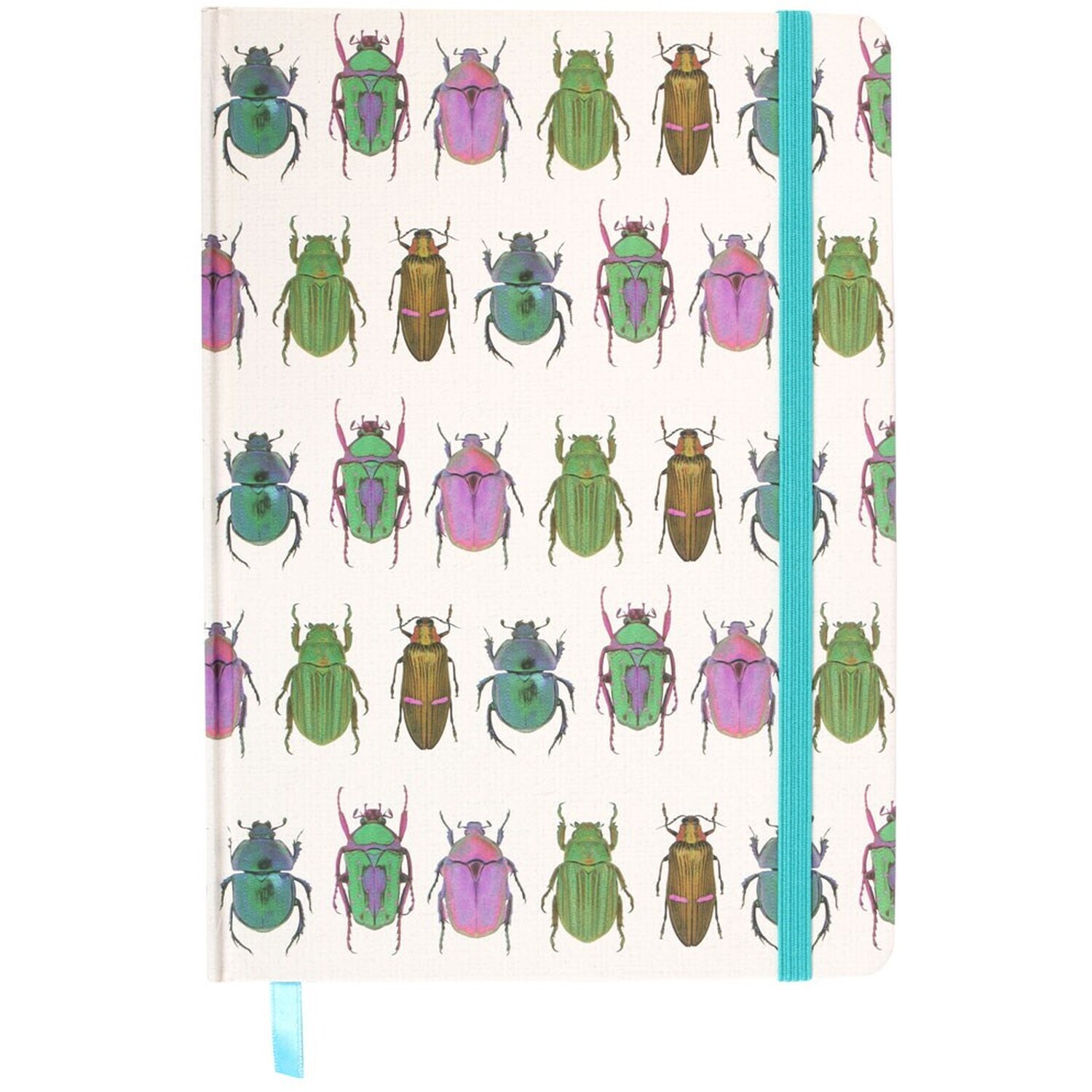Beetle Print A5 Notebook - White