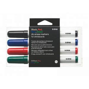 Bi-Office Dryerase Whiteboard Marker Bullet Tip Assorted Colours Pack