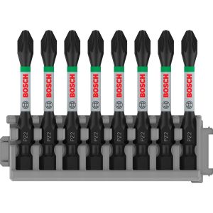 Bosch PRO 8 Piece Impact Control Pozi PZ2 Screwdriver Bit Set