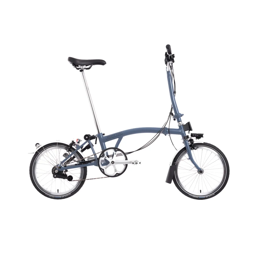 Brompton C-Line Explore Mid Bar Folding Bike 2022 Cloud Blue
