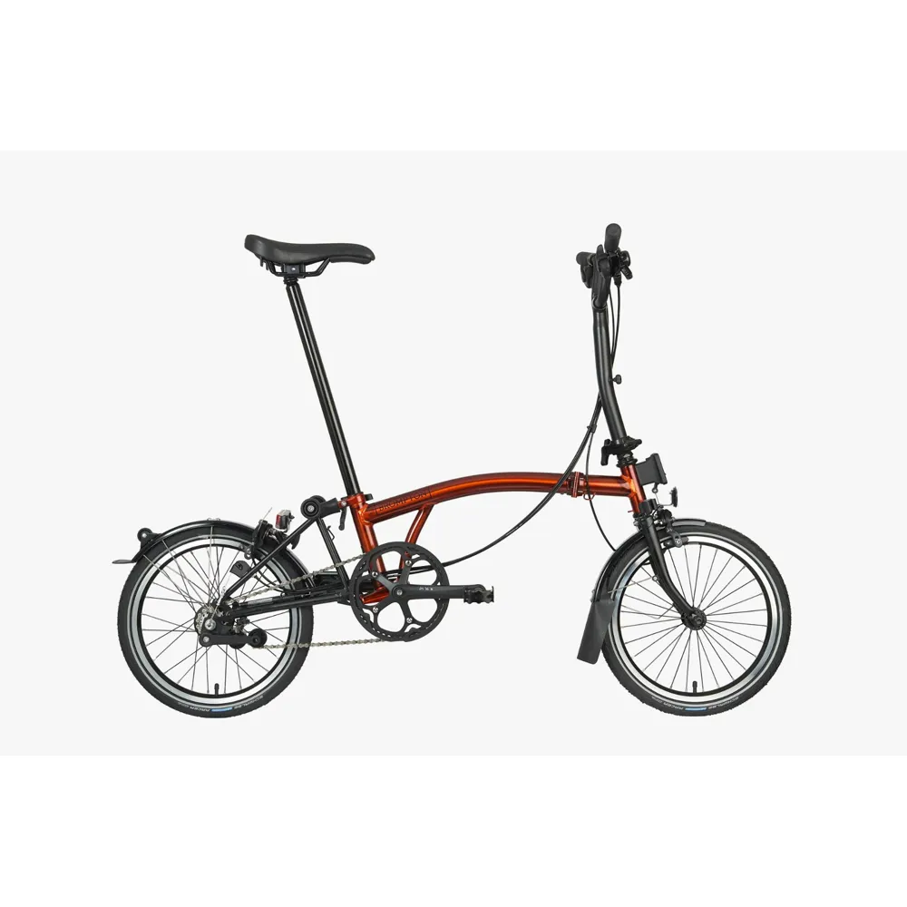 Brompton C-Line Explore Mid Bar Folding Bike 2023 Flame Laquer
