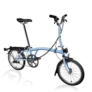 Brompton C-Line Explore With Rack High Folding Bike 2023 Cloud Blue