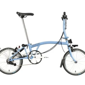 Brompton C-Line Explore With Rack Low Bar Folding Bike 2023 Cloud Blue