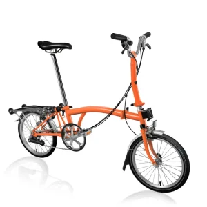 Brompton C-Line Explore With Rack Mid Folding Bike 2023 Fire Coral