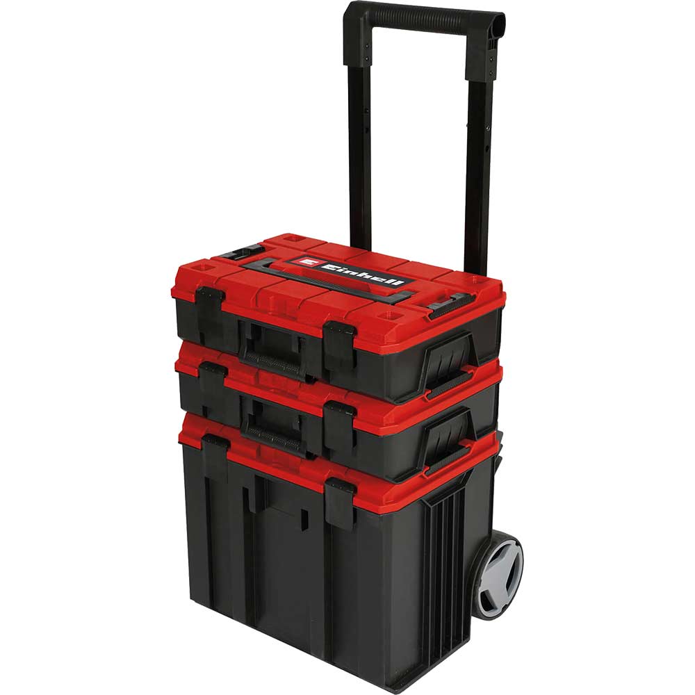 Einhell E Case Tower Stackable Tool Box Set on Wheeled Trolley FREE Stackable Crate Worth £41