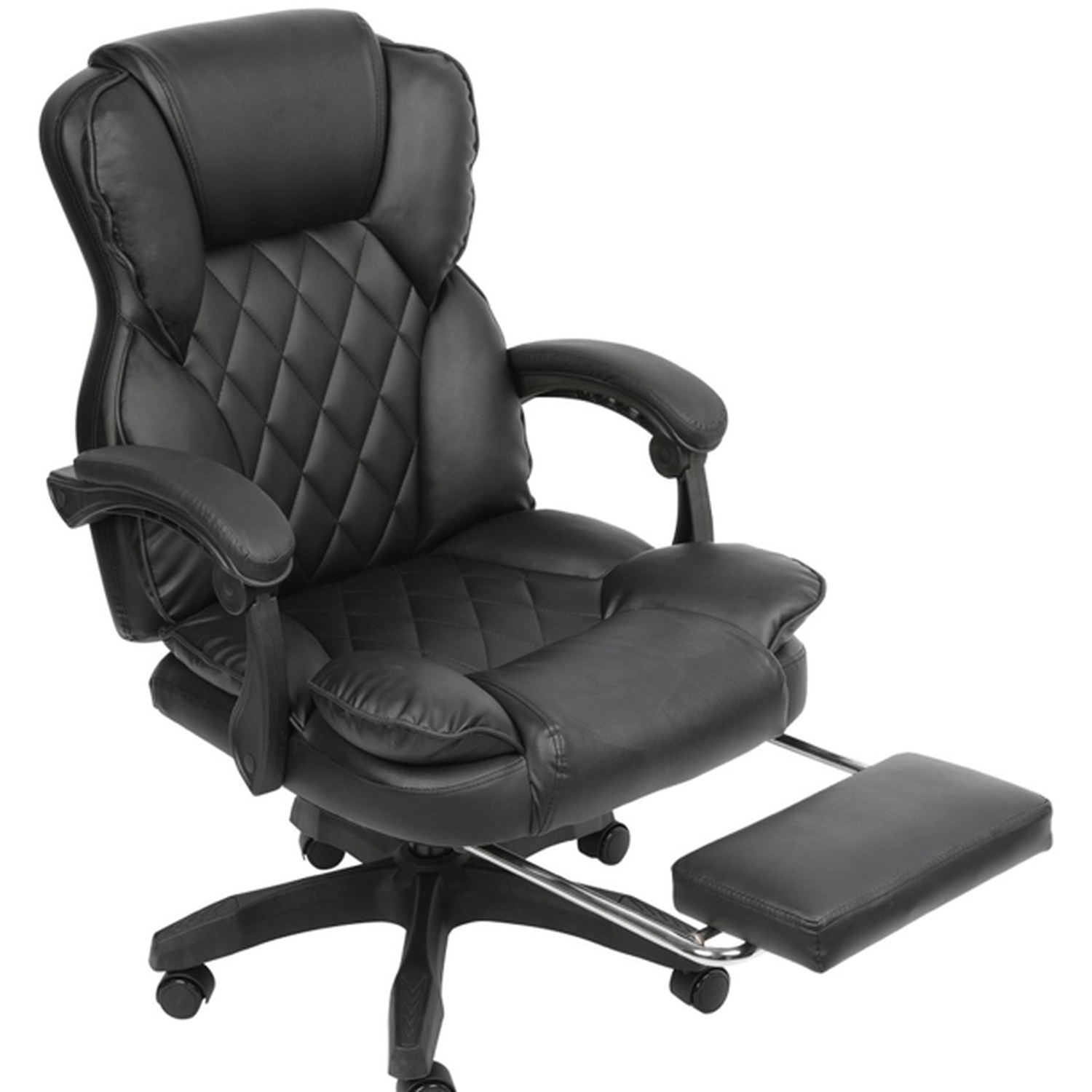 Executive Office Chair with Leatherette Padding - Black