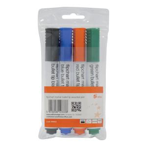 Flipchart Marker Bullet Tip Water-based 2mm Line Wallet Assorted Pack