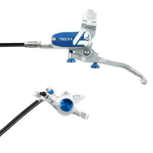 Hope Tech 4 X2 Disc Brake Right Hand Silver/Blue/Black Hose No Rotor