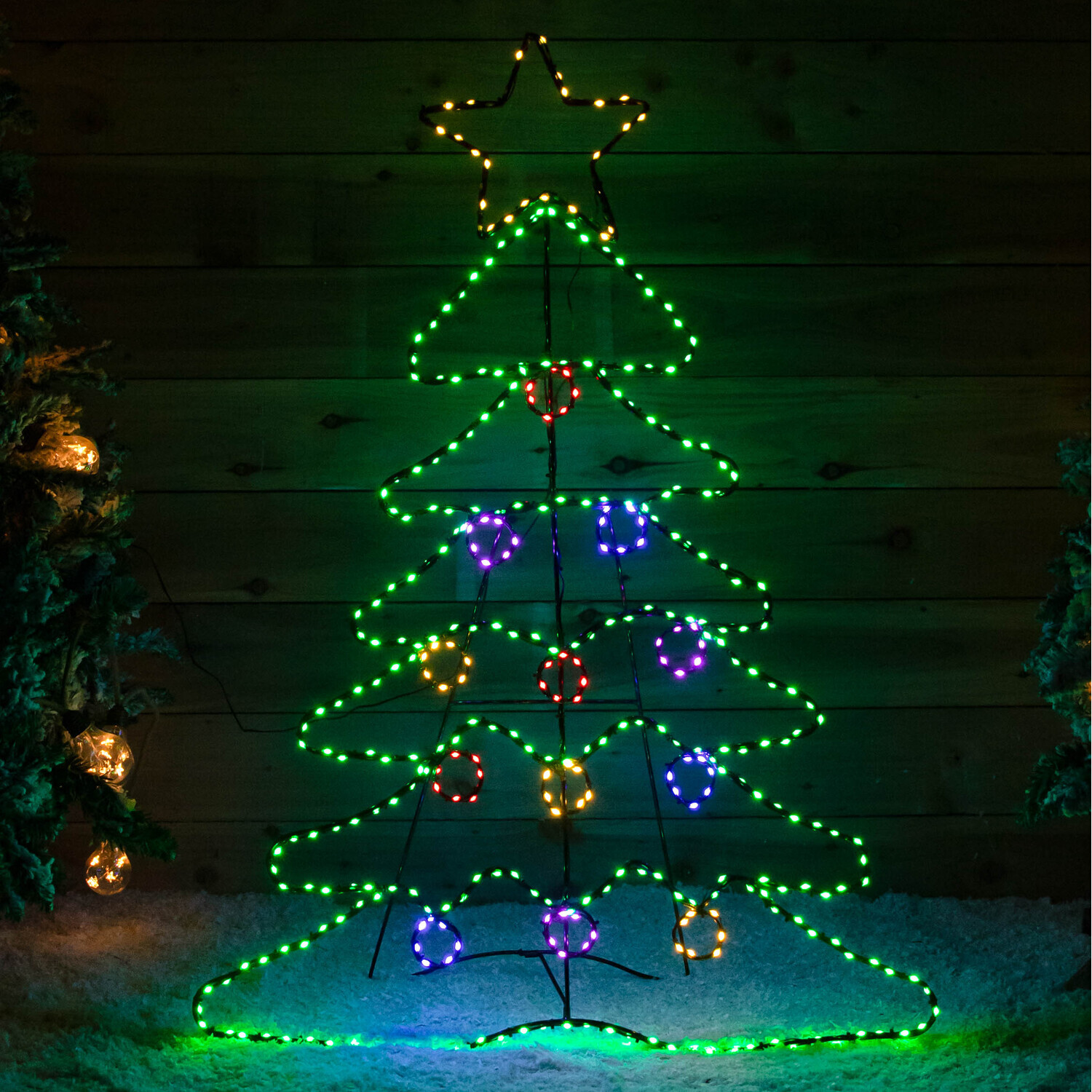 Light up Standing Christmas Tree with 385 LEDs - Multi-Coloured