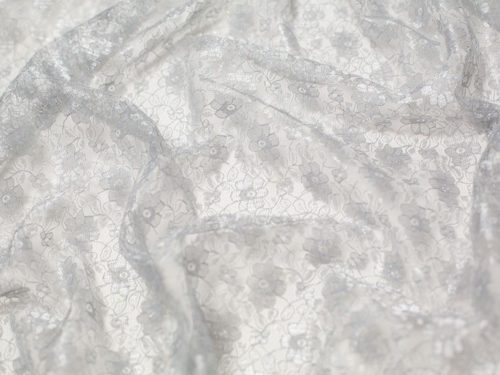 Minerva Core Range Delicate Lace Fabric Silver