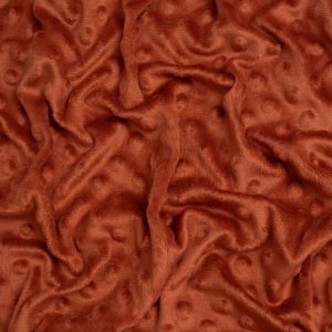 Minerva Core Range Embossed Dimple Plush Fleece Fabric Rust