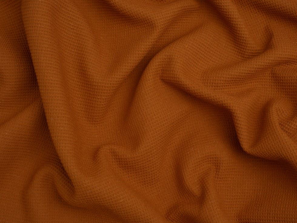 Minerva Core Range Mini Cotton Waffle Fabric Rust