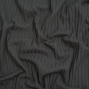 Minerva Core Range Viscose Rib Stretch Knit Fabric Dark Grey