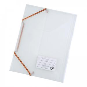Office 3 Flap Elasticated File Polypropylene A4 Translucent Pack 5