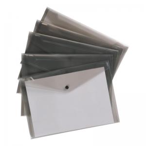 Office Envelope Stud Wallet Polypropylene A4 Translucent Smoke Pack 5