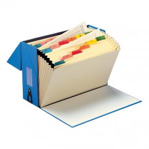 Office Expanding Box File 19 Pockets A-Z Foolscap Blue 297269
