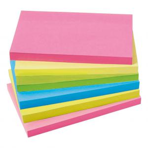 Office Extra Sticky Re-Move Notes Pad of 90 Sheets 76x127mm 4 Assorted