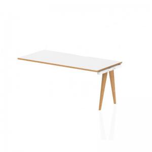 Oslo 1600mm Single Row Office Bench Desk Ext Kit White Top Natural