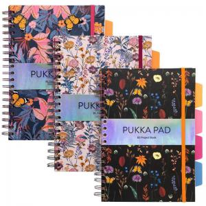 Pukka Pad Bloom B5 Hardback Project Book Assorted Designs Pack 3